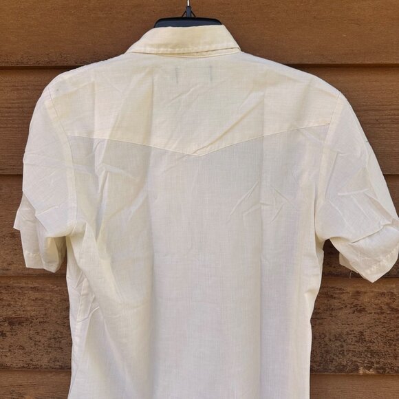 Vintage Western Style Yellow Pearl Button Down Shirt Size 15.5 - Picture 7 of 9